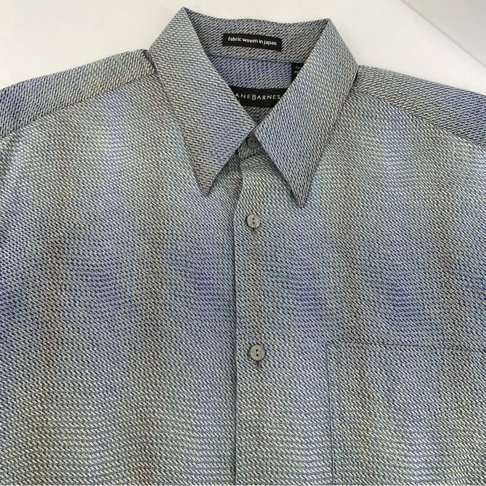Jhane Barnes Button Up Shirt Men’s M Fabric Woven in Japan Long Sleeve - Picture 5 of 9